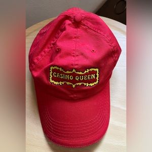 Casino Queen Red Adjustable Logo Cap EUC